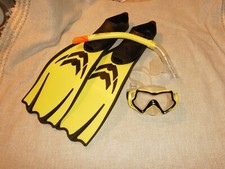 Kinder Flossen Schwimmflossen SET + Maske+Schnorhel. EU Gr. 36-37, Sehr GUT! ()