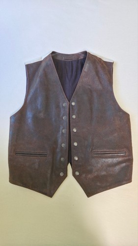 Herren vintage lederweste - lederweste, in
