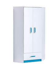 Eckkleiderschrank Eckschrank 87x87cm weiß Farbapplikation wählbar 60482203