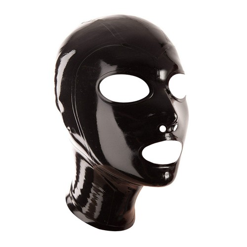 Schwarz latex maske haube - latex, mund