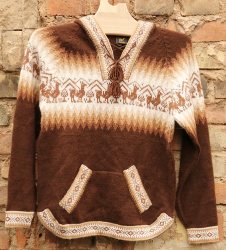 Alpaka pullover braun weinrot - alpaka,
