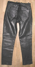 fette Herren- LEDERJEANS / Lederhose in schwarz aus Glattleder ca. W32-33 / L33