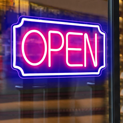 Open signs for business light - open,