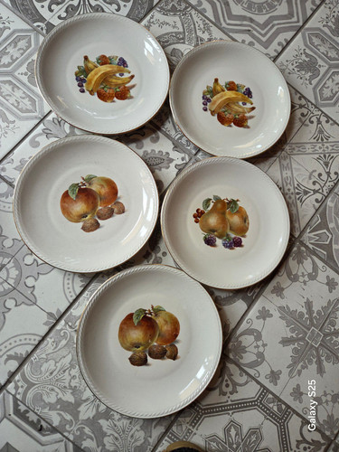 Teller obst goldrand - 5x,