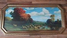 Schönes altes Bild - Druck - um 1900 hinter Glas 130 x 62 cm Top Zustand