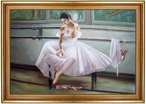 ölbild ballerina mädchen - Ölbild,