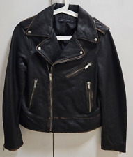 Lederjacke Gr.40 / L  ZARA Woman Biker dunkles "used" Braun *Neu ohne Etikett*