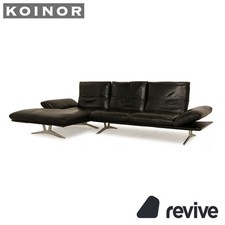 Koinor Francis Leder Ecksofa Schwarz Recamiere Links Sofa Couch manuelle
