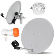 Digitale Mini SAT Anlage 40cm Satelliten Spiegel + Kabel + TechniSat Single LNB