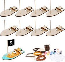 8 Sets Holzboot zum Bemalen