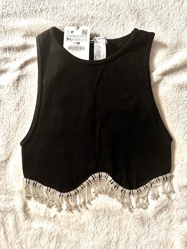 Zara strass crop - top, mit