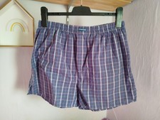 Boxer shorts hose kariert lila blau angelo litrico XL pyjama herren damen unisex