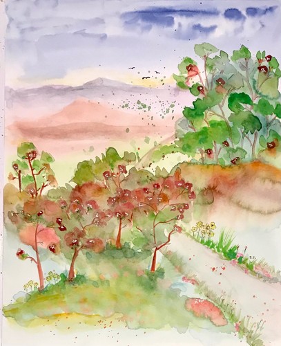 Aquarell original landschaft - original,