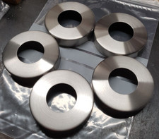 5x Rosette / Abdeckrosette / Abdeckung V2A Edelstahl geschliffen für 48mm Rohr