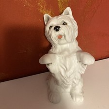 Deko Figur - West Highland Terrier Weiß - Hund Sitzend Tierfigur -