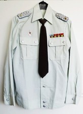 DDR, LSK, Sommeruniform, Major, Akademieabzeichen SU, 4er Münzspange, Stiefelhos