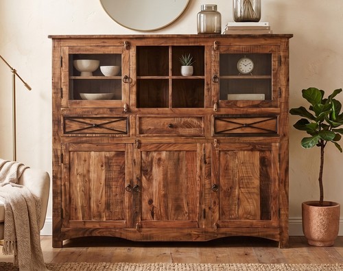 Highboard 160x140cm massivholz - highboard,