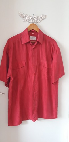 Vintage seidenhemd rot - seidenhemd,