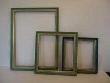 Bilderrahmen 20x20 - 30x40cm grün blau Landhaus Holz Rahmen Keilrahmen Leinwand