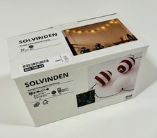 IKEA Solvinden Lichterkette weiß Rot gestreift 12LED 405.146.82 Solar NEU OVP