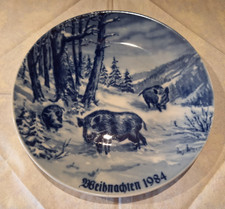 Lichte Weihnachtsteller 1984, Fine China, Wandteller Sammelteller, Made in GDR