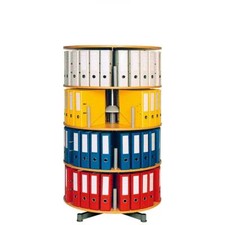 Ordnerdrehsäule, 4 Etagen für bis 80 breite DIN-Ordner, Buche, HxØ 156x81 cm