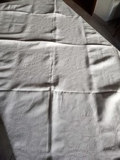 ALTE HALB-LEINEN TISCHDECKE