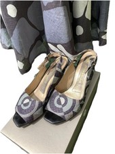 Sandalen Pumps Peeptoe  Peter Kaiser Gr. 5  38 Grau Grafik