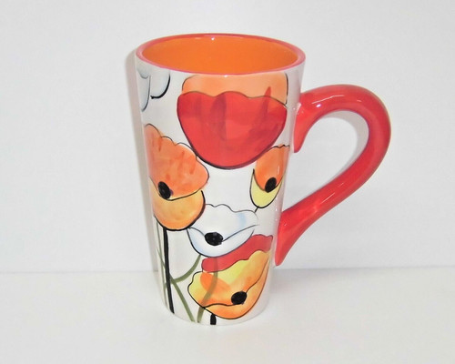 Kaffeebecher dekor mohnblume - kaffeebecher,