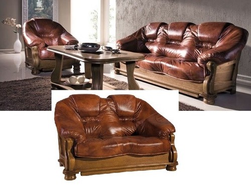Classic echtleder cognac set - classic,