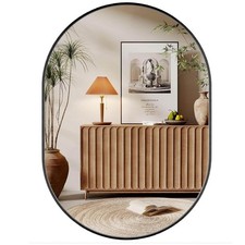 Dripex Ovaler Wandspiegel 50 * 70cm mit Aluminiumrahmen,dekorativer HD