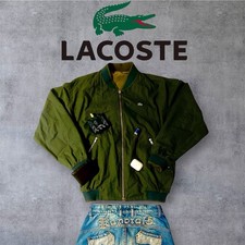Lacoste Zweiseitige Bomberjacke Größe L in Grün