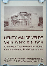 Plakat Poster - Henry Van De Velde - Villa Stuck 1977 - Jugendstil Architektur