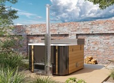 Badefass 200x160 Thermo LED JET Holzofen integriert Badezuber Whirlpool Hot Tub