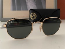 Orig. Ray-Ban RB3548N Hexagonal Flat Lenses 001/58 51_21 145 3P POLARIZED
