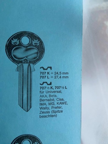 Schlüsselrohling börkey 707 - schlüsselrohling,