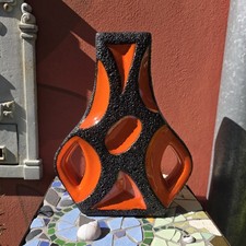 Roth Guitar Vase 312 Pottery German mid century 60s WGP FATLAVA Orange