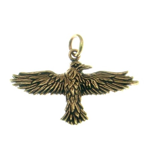 Rabe anhänger bronze symbol - anhänger,