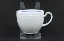 Seltmann Weiden Ascona blauer Rand Kaffeetasse Tasse aus Porzellan H 6,5 cm