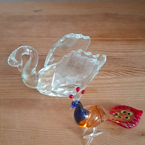 Glas dekofiguren set - 2x,