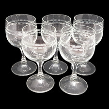 5 Weingläser Weißwein Sherry Portwein Wein Glas Linsen Schliff DDR GDR Vintage