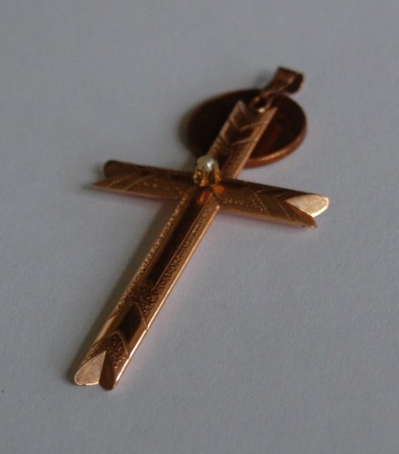 Rotgold antik kreuz anhänger - rotgold,