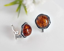 Bernstein Ohrclips 925 braun