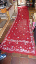 Hochzeits Sari rot silbern bestickt Georgette Bauchtanz Tribal