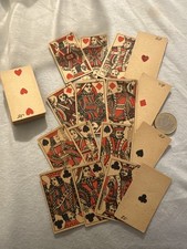 Mini Vintage Patience-Kartenspiel (52 Karten, ca. 1930–1955) – vollständig  