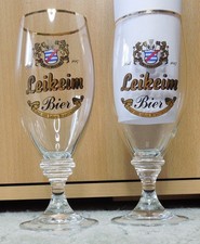 "Leikeim Bier“, Bierglas, Tulpe, Goldrand, 0,25l, RKL, 2 Stück