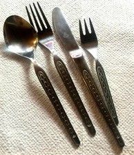 Auswahl-Besteck ABS Rostfrei-Karo-Schachbrett-Muster/DDR -Löffel-Gabel-Messer