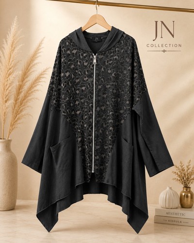 Damen oversize zipfeljacke - oversize,