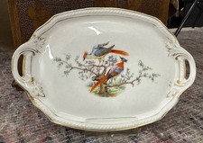 Rosenthal antik, kleines Tablett  Goldrand, Vogelmotive, handgemalt