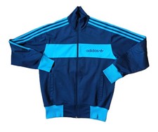 Adidas Beckenbauer Vintage Retro Jacke blau Colourblock RARE Jacket S/M